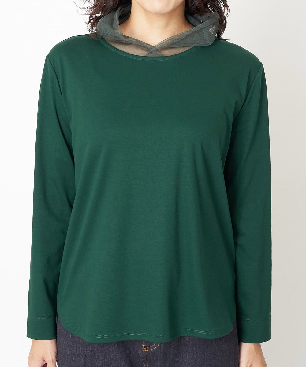 PZKJQ09210 GEORGES RECH(ジョルジュ・レッシュ) チュールネックカットソー グリーン