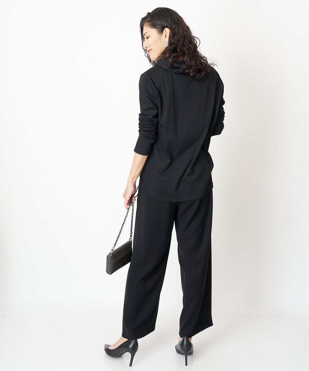 PZKJQ09210 GEORGES RECH(ジョルジュ・レッシュ) チュールネックカットソー ブラック