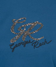PZKJS28170 GEORGES RECH(ジョルジュ・レッシュ) スパンコールロゴカットソー ブルー