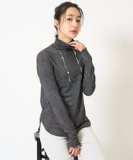 PZKJV09150 GEORGES RECH(ジョルジュ・レッシュ)  [日本製]ラメフライスハイネックカットソー ダークグレー