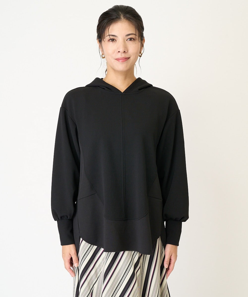 PZKJV27230 GEORGES RECH(ジョルジュ・レッシュ) ジョーゼットジャージーフーディ ブラック