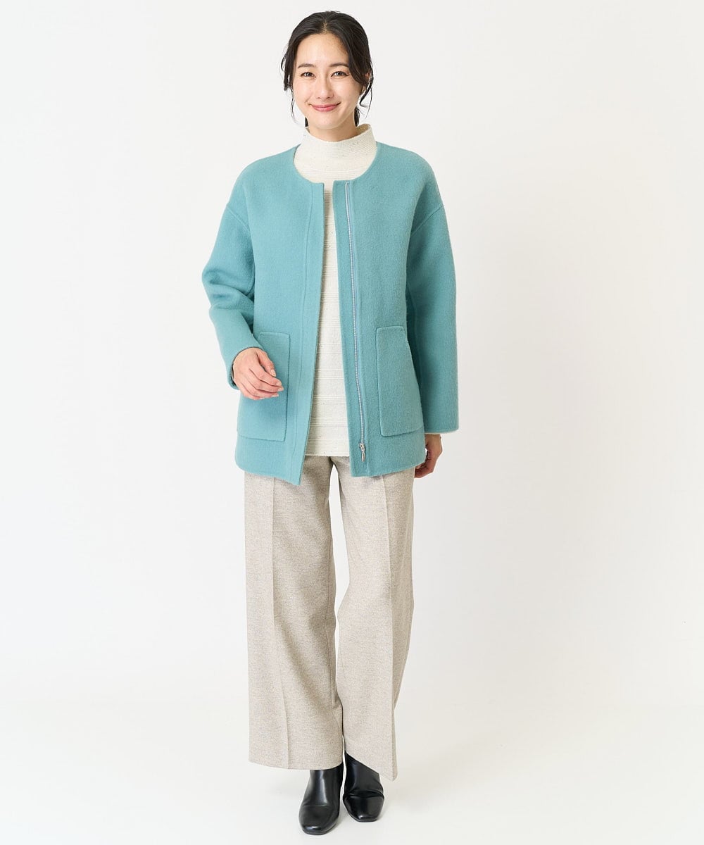 日本製]ラメツイードワイドストレートパンツ(フルレングスパンツ