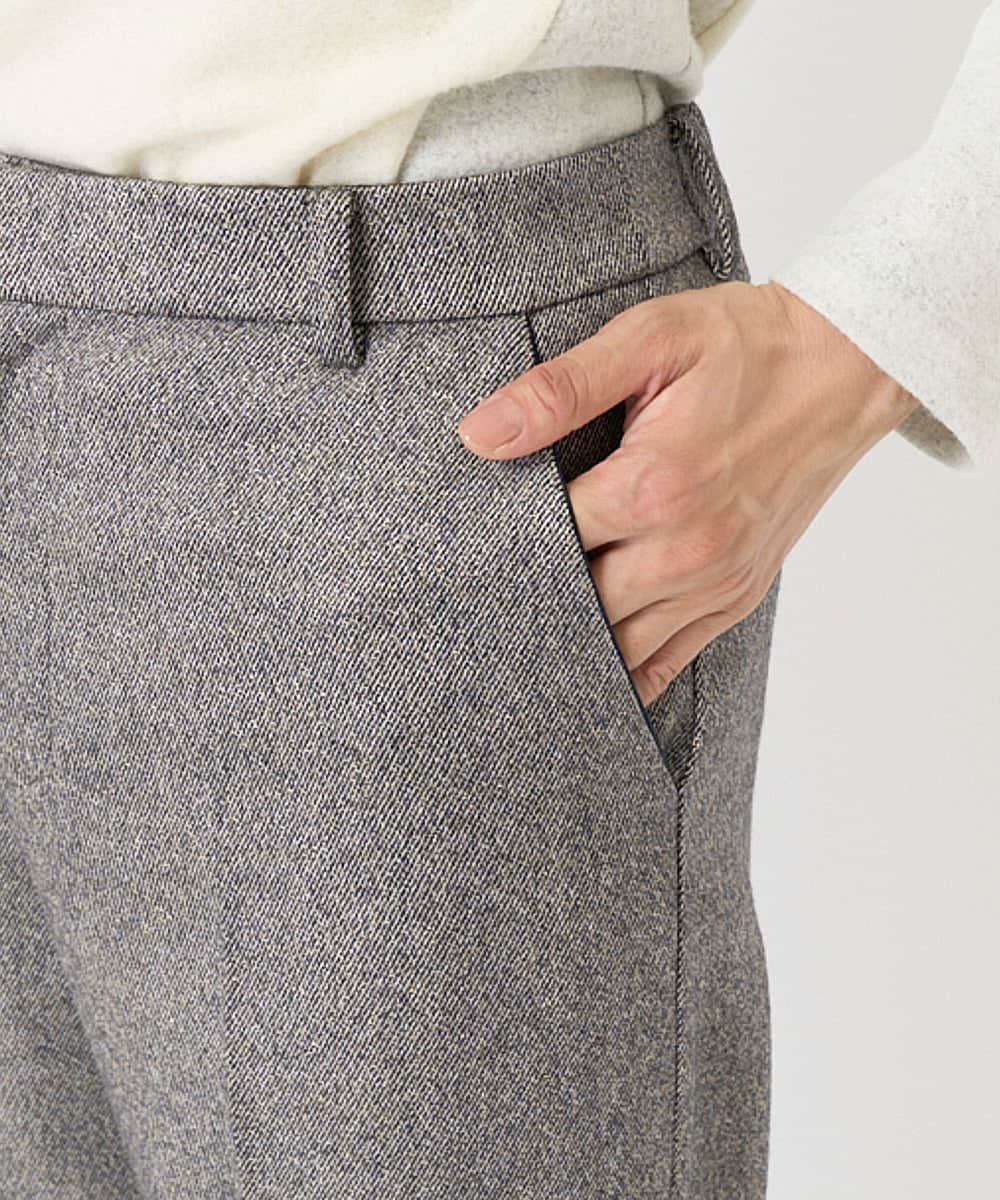 日本製]ラメツイードワイドストレートパンツ(フルレングスパンツ