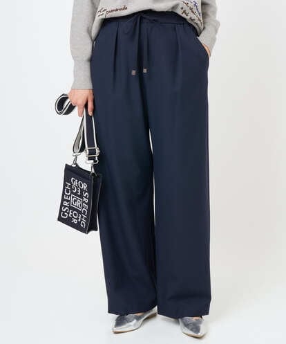 PZLAD10270 GEORGES RECH [日本製]裏起毛シャンブレージョガーワイドパンツ