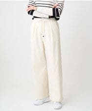 PZLAD10270 GEORGES RECH(ジョルジュ・レッシュ)  [日本製]裏起毛シャンブレージョガーワイドパンツ ホワイト