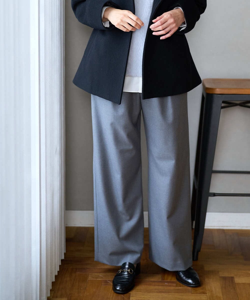 PZLAD10270 GEORGES RECH  [日本製]裏起毛シャンブレージョガーワイドパンツ