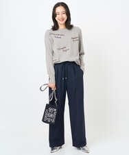 PZLAD10270 GEORGES RECH(ジョルジュ・レッシュ)  [日本製]裏起毛シャンブレージョガーワイドパンツ ライトグレー