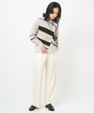PZLAD10270 GEORGES RECH(ジョルジュ・レッシュ)  [日本製]裏起毛シャンブレージョガーワイドパンツ ライトグレー