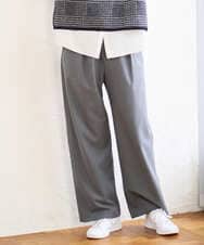 PZLAD10270 GEORGES RECH(ジョルジュ・レッシュ)  [日本製]裏起毛シャンブレージョガーワイドパンツ ライトグレー