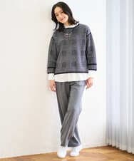 PZLAD10270 GEORGES RECH(ジョルジュ・レッシュ)  [日本製]裏起毛シャンブレージョガーワイドパンツ ライトグレー