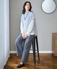 PZLAD10270 GEORGES RECH(ジョルジュ・レッシュ)  [日本製]裏起毛シャンブレージョガーワイドパンツ ライトグレー