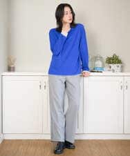 PZLAD32290 GEORGES RECH(ジョルジュ・レッシュ) [日本製]サイドラインウールストライプワイドパンツ ライトグレー