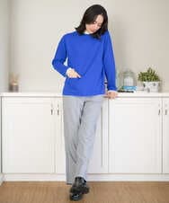 PZLAD32290 GEORGES RECH(ジョルジュ・レッシュ) [日本製]サイドラインウールストライプワイドパンツ ライトグレー