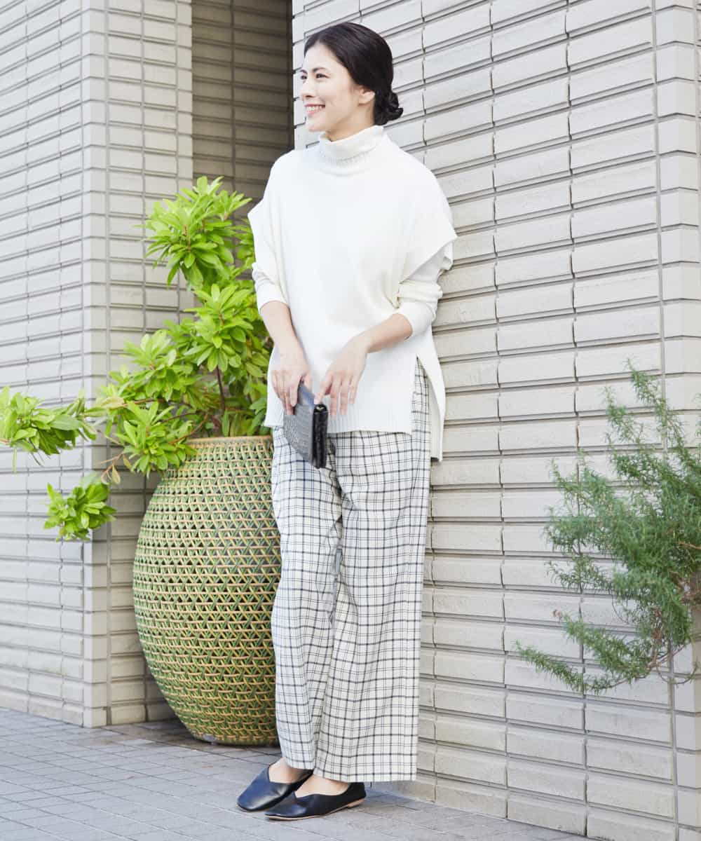 PZLAQ66250 GEORGES RECH(ジョルジュ・レッシュ) ウィンターチェックパンツ ホワイト