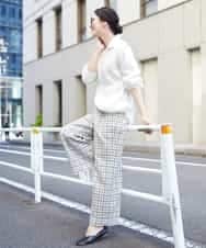 PZLAQ66250 GEORGES RECH(ジョルジュ・レッシュ) ウィンターチェックパンツ ホワイト