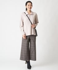 PZLAV59290 GEORGES RECH(ジョルジュ・レッシュ) グレンチェッククロップドワイドパンツ ダークグレー