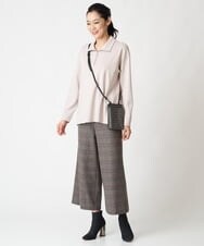 PZLAV59290 GEORGES RECH(ジョルジュ・レッシュ) グレンチェッククロップドワイドパンツ ダークグレー