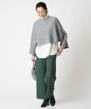 PZLAV60230 GEORGES RECH(ジョルジュ・レッシュ)  [日本製]裏起毛ストレッチワイドストレートパンツ グリーン