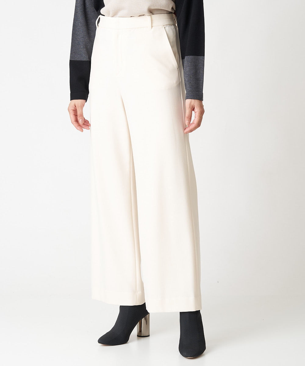 PZLAV60230 GEORGES RECH(ジョルジュ・レッシュ)  [日本製]裏起毛ストレッチワイドストレートパンツ グリーン