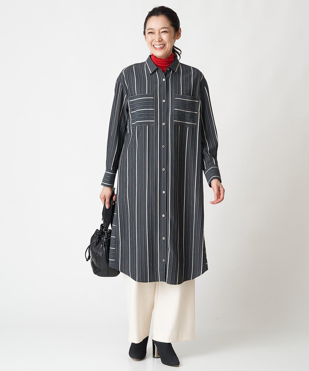 PZLAV60230 GEORGES RECH(ジョルジュ・レッシュ)  [日本製]裏起毛ストレッチワイドストレートパンツ グリーン