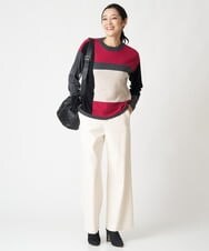 PZLAV60230 GEORGES RECH(ジョルジュ・レッシュ)  [日本製]裏起毛ストレッチワイドストレートパンツ グリーン