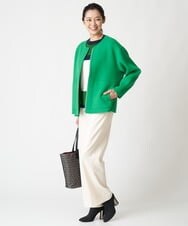 PZLAV60230 GEORGES RECH(ジョルジュ・レッシュ)  [日本製]裏起毛ストレッチワイドストレートパンツ グリーン