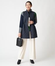 PZLAV60230 GEORGES RECH(ジョルジュ・レッシュ)  [日本製]裏起毛ストレッチワイドストレートパンツ グリーン