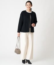 PZLAV60230 GEORGES RECH(ジョルジュ・レッシュ)  [日本製]裏起毛ストレッチワイドストレートパンツ グリーン