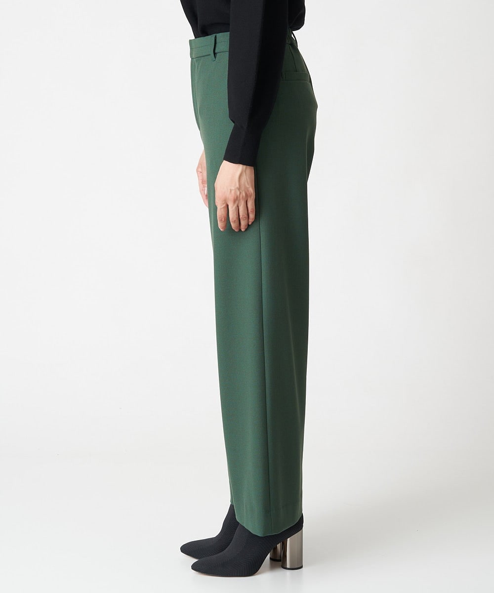 PZLAV60230 GEORGES RECH(ジョルジュ・レッシュ)  [日本製]裏起毛ストレッチワイドストレートパンツ グリーン