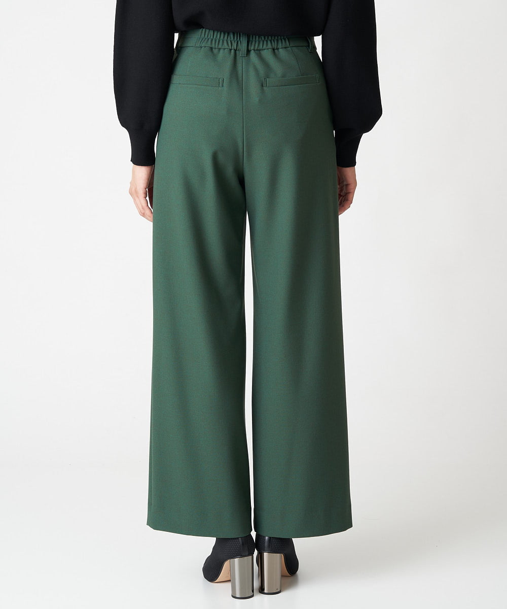 PZLAV60230 GEORGES RECH(ジョルジュ・レッシュ)  [日本製]裏起毛ストレッチワイドストレートパンツ グリーン