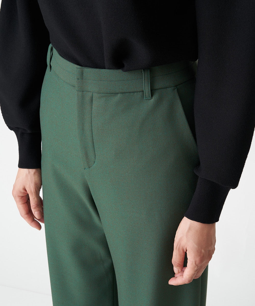 PZLAV60230 GEORGES RECH(ジョルジュ・レッシュ)  [日本製]裏起毛ストレッチワイドストレートパンツ グリーン