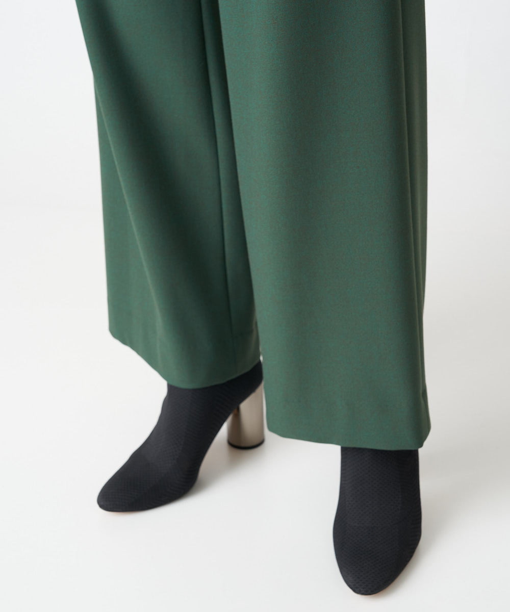 PZLAV60230 GEORGES RECH(ジョルジュ・レッシュ)  [日本製]裏起毛ストレッチワイドストレートパンツ グリーン