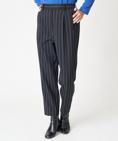PZLAW38290 GEORGES RECH [日本製]カービーストライプ裏面起毛テーパードパンツ