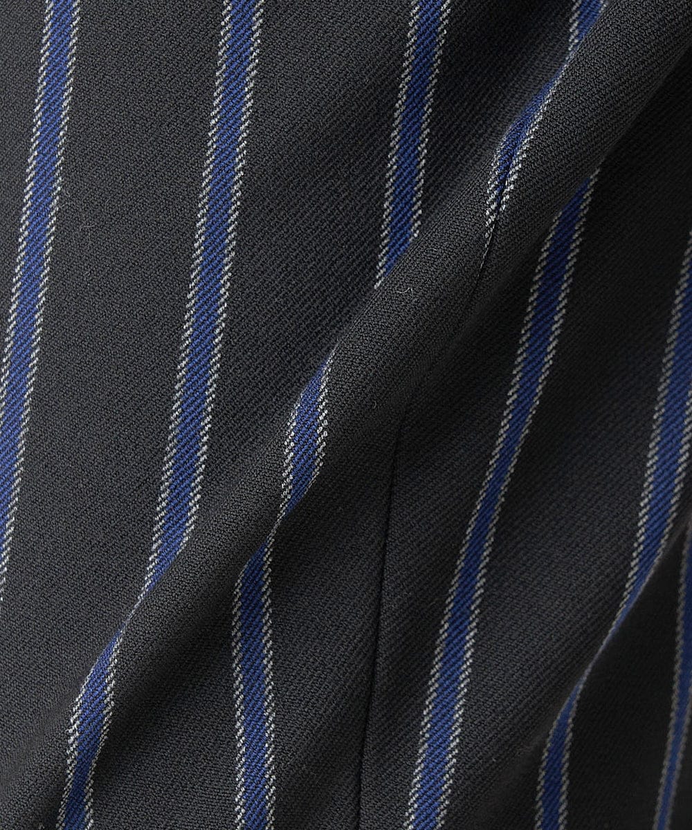 PZLAW38290 GEORGES RECH(ジョルジュ・レッシュ)  [日本製]カービーストライプ裏面起毛テーパードパンツ ブルー系