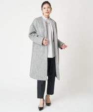 PZLAW38290 GEORGES RECH(ジョルジュ・レッシュ)  [日本製]カービーストライプ裏面起毛テーパードパンツ ブルー系
