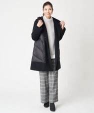PZLAW51290 GEORGES RECH(ジョルジュ・レッシュ)  [日本製]両面起毛チェックワイドストレートラメパンツ ライトグレー