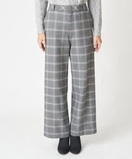 PZLAW51290 GEORGES RECH(ジョルジュ・レッシュ)  [日本製]両面起毛チェックワイドストレートラメパンツ ライトグレー