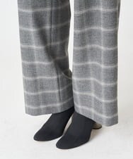 PZLAW51290 GEORGES RECH(ジョルジュ・レッシュ)  [日本製]両面起毛チェックワイドストレートラメパンツ ライトグレー