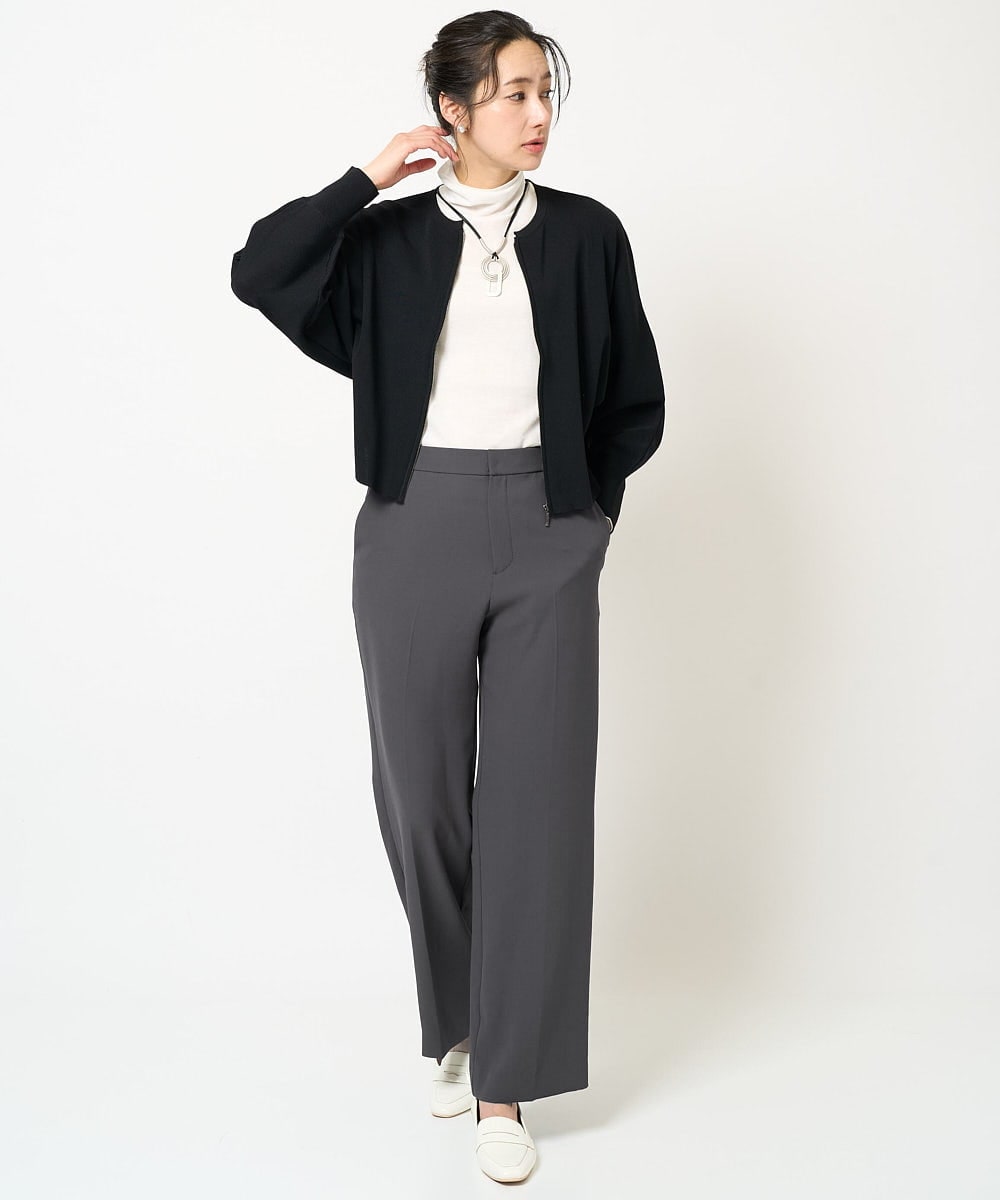 PZLEB01250 GEORGES RECH(ジョルジュ・レッシュ)  [セットアップ対応]ストレッチセンタープレスストレートパンツ ダークグレー