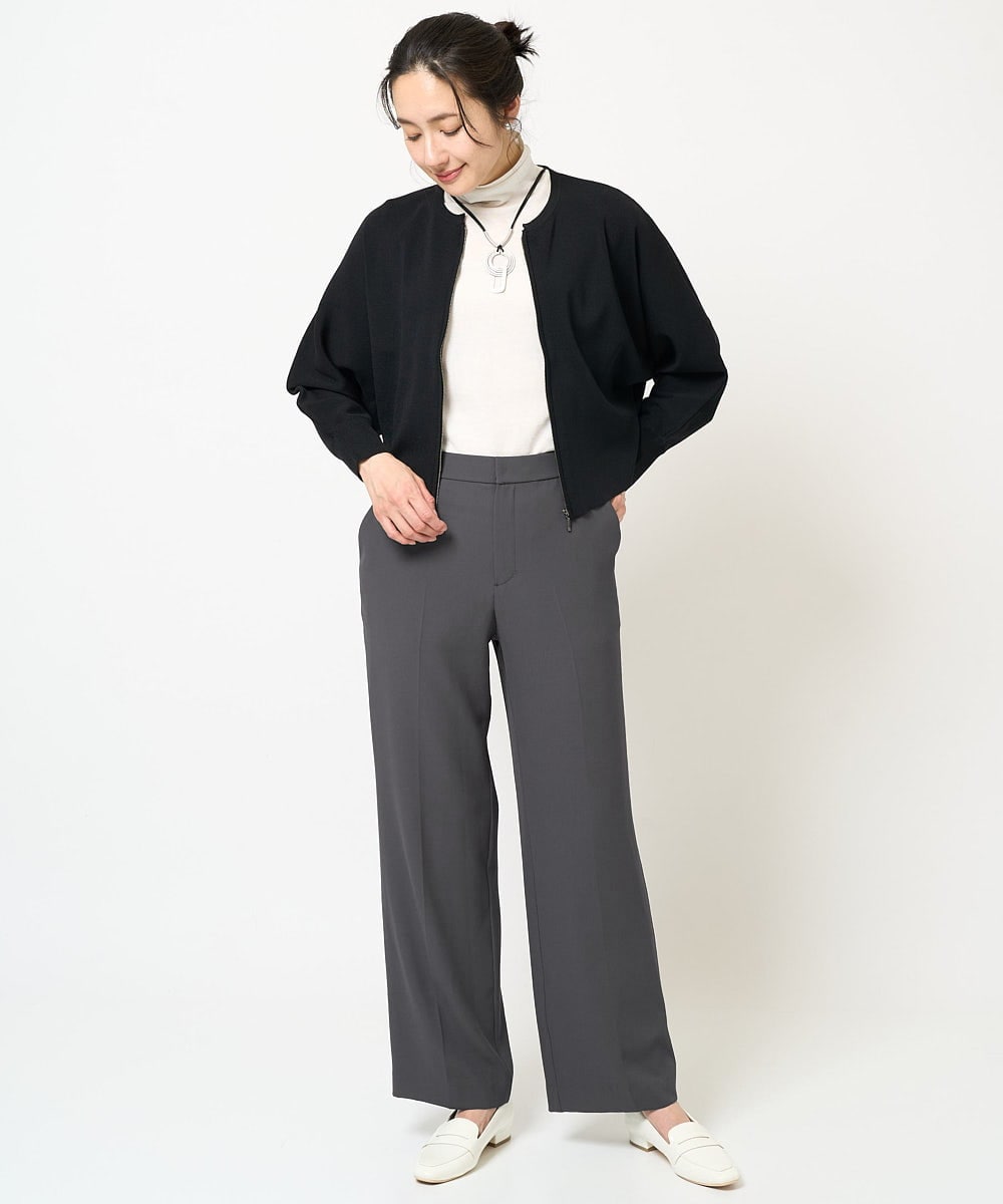 PZLEB01250 GEORGES RECH(ジョルジュ・レッシュ)  [セットアップ対応]ストレッチセンタープレスストレートパンツ ダークグレー