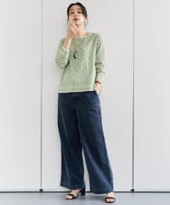 PZLEE01270 GEORGES RECH(ジョルジュ・レッシュ)  [セットアップ対応]ジャージーデニムワイドパンツ ブルー