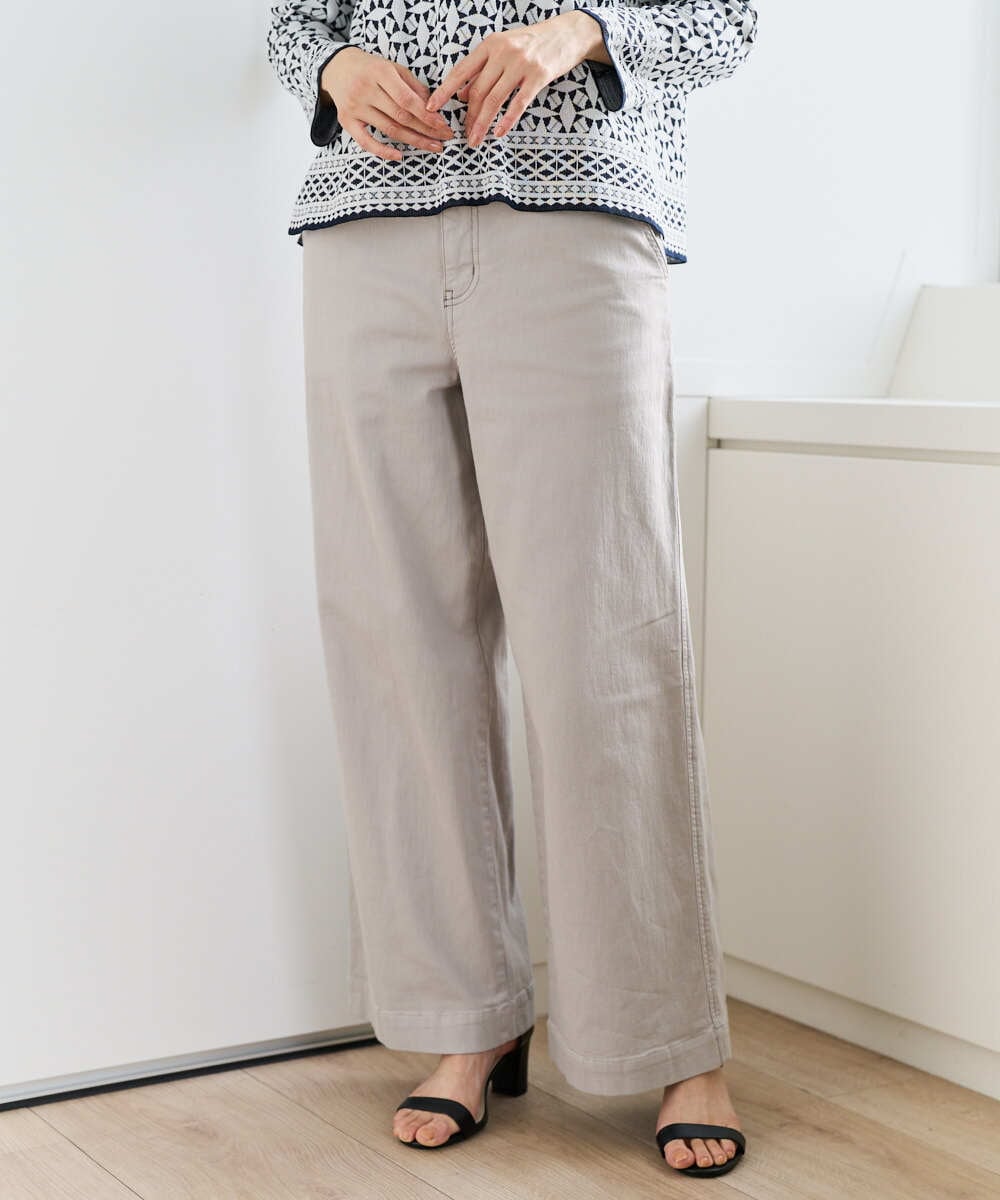 PZLEE01270 GEORGES RECH(ジョルジュ・レッシュ)  [セットアップ対応]ジャージーデニムワイドパンツ ブルー