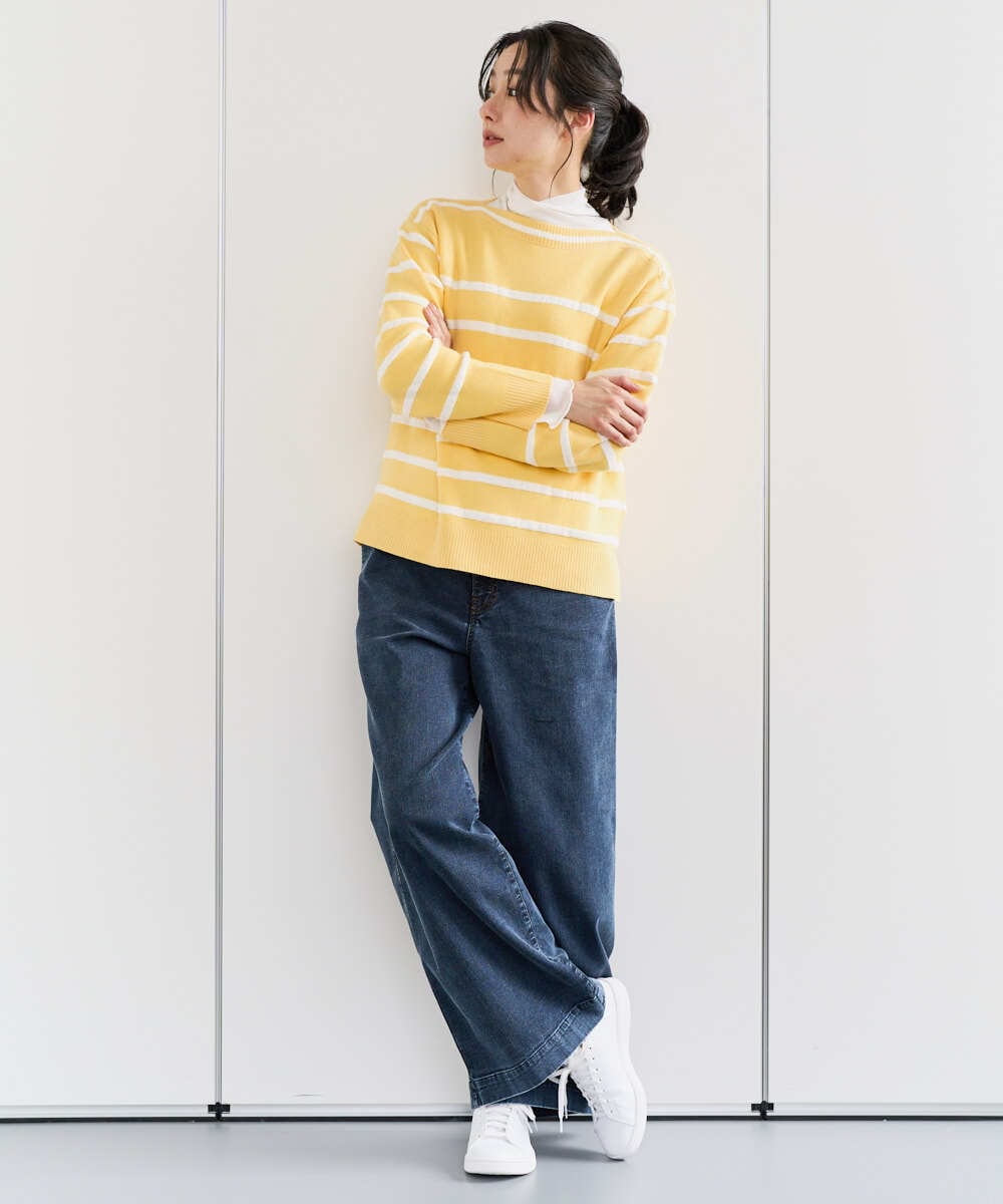 PZLEE01270 GEORGES RECH(ジョルジュ・レッシュ)  [セットアップ対応]ジャージーデニムワイドパンツ ブルー