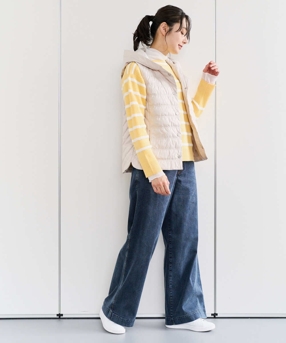 PZLEE01270 GEORGES RECH(ジョルジュ・レッシュ)  [セットアップ対応]ジャージーデニムワイドパンツ ブルー