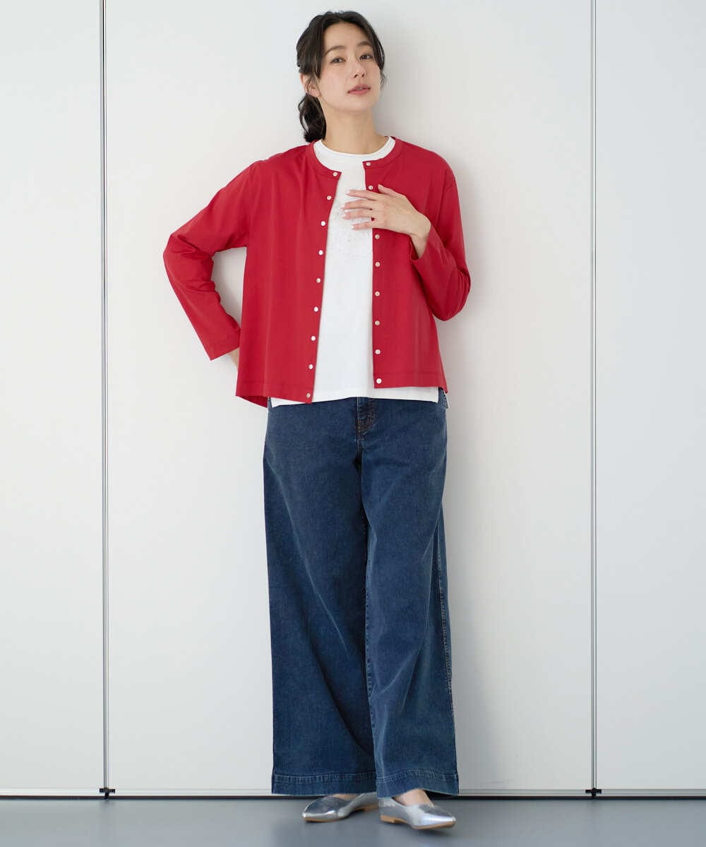 PZLEE01270 GEORGES RECH(ジョルジュ・レッシュ)  [セットアップ対応]ジャージーデニムワイドパンツ ブルー