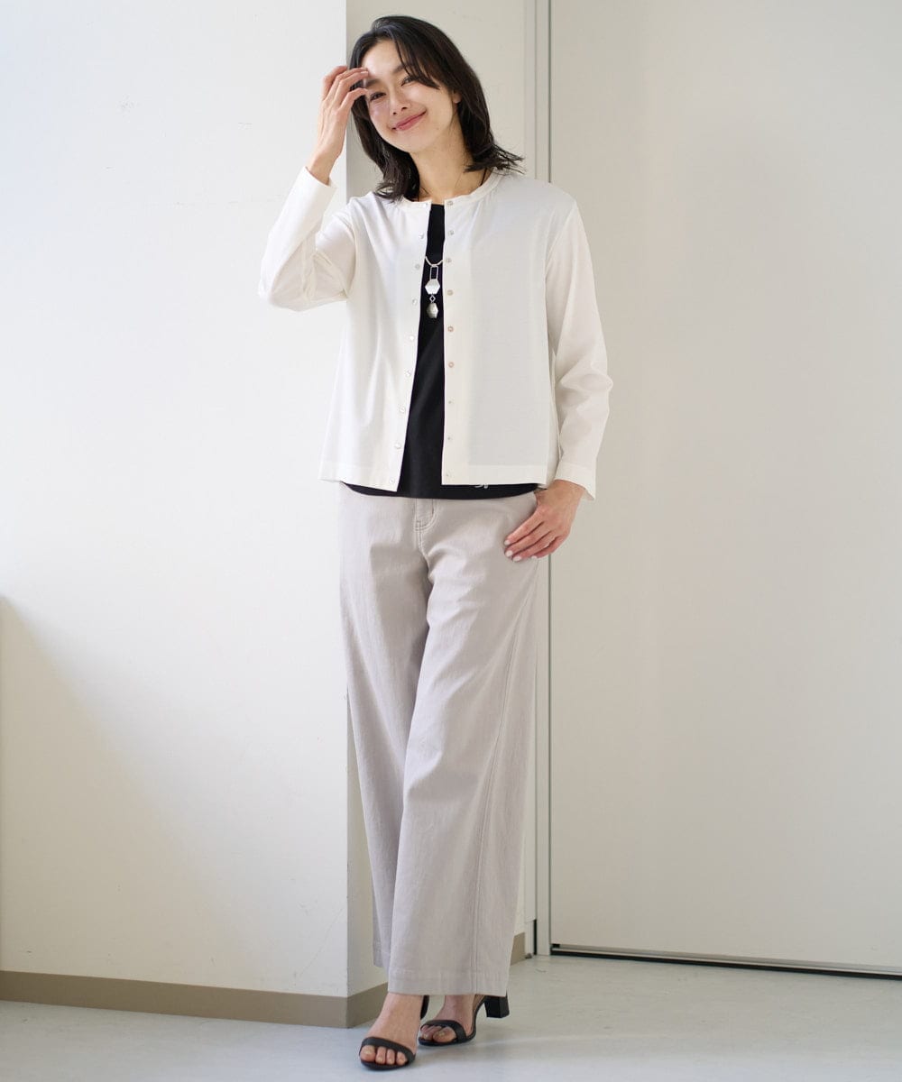 PZLEE01270 GEORGES RECH(ジョルジュ・レッシュ)  [セットアップ対応]ジャージーデニムワイドパンツ ブルー