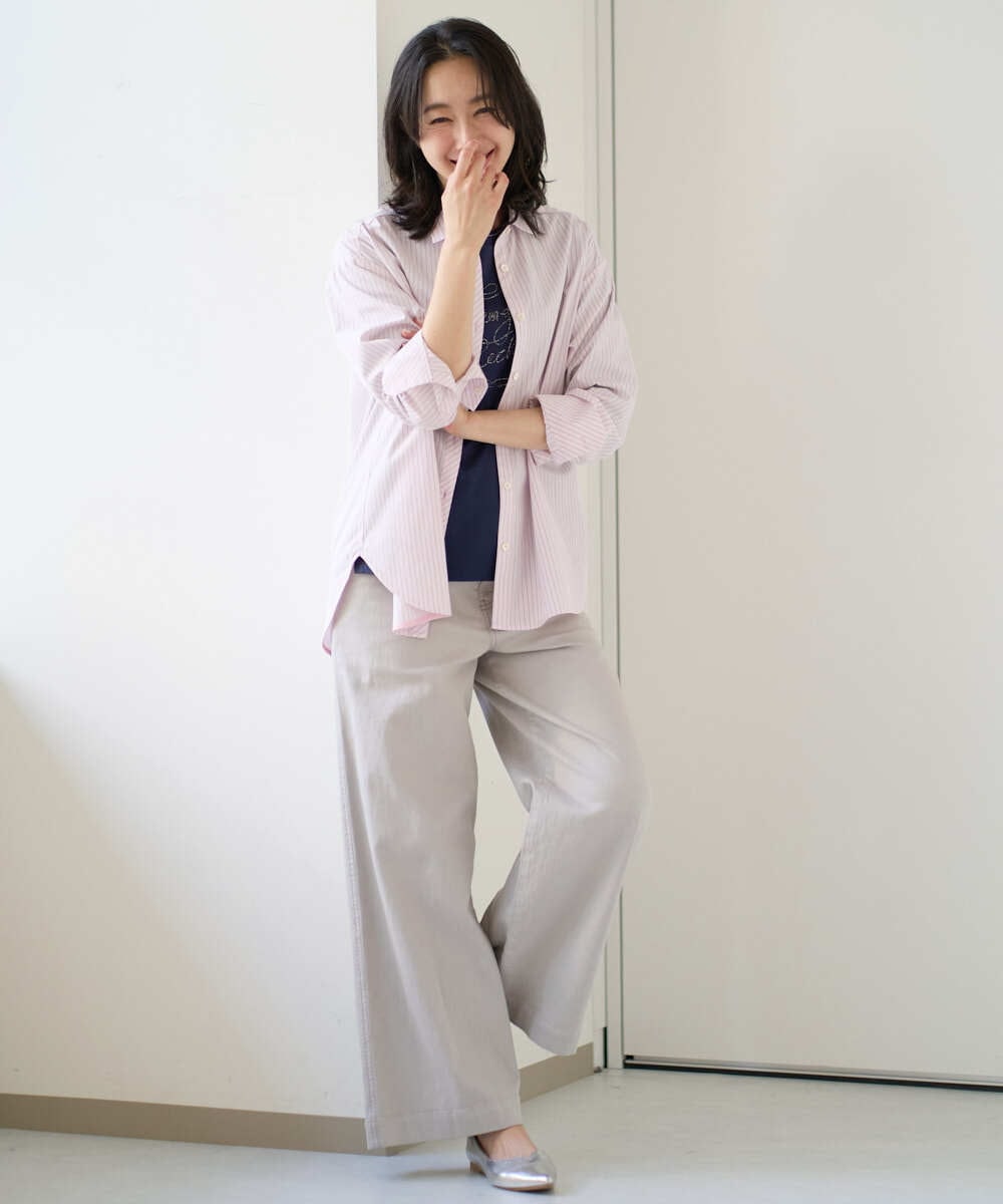 PZLEE01270 GEORGES RECH(ジョルジュ・レッシュ)  [セットアップ対応]ジャージーデニムワイドパンツ ブルー