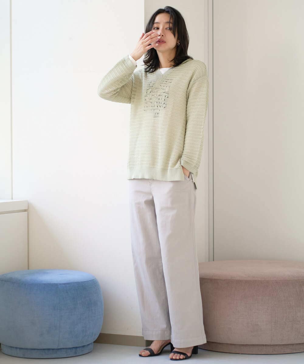 PZLEE01270 GEORGES RECH(ジョルジュ・レッシュ)  [セットアップ対応]ジャージーデニムワイドパンツ ブルー