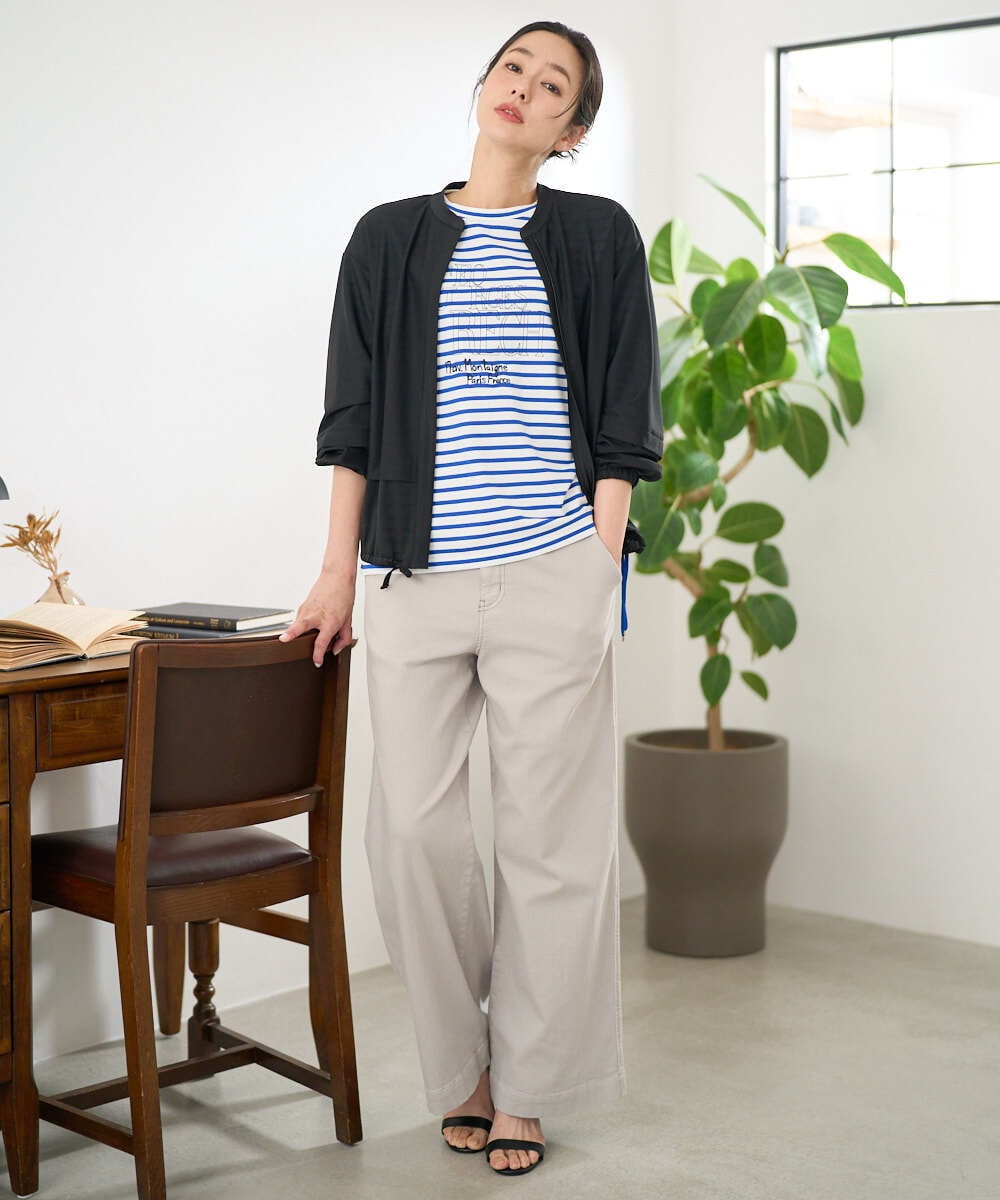 PZLEE01270 GEORGES RECH(ジョルジュ・レッシュ)  [セットアップ対応]ジャージーデニムワイドパンツ ブルー