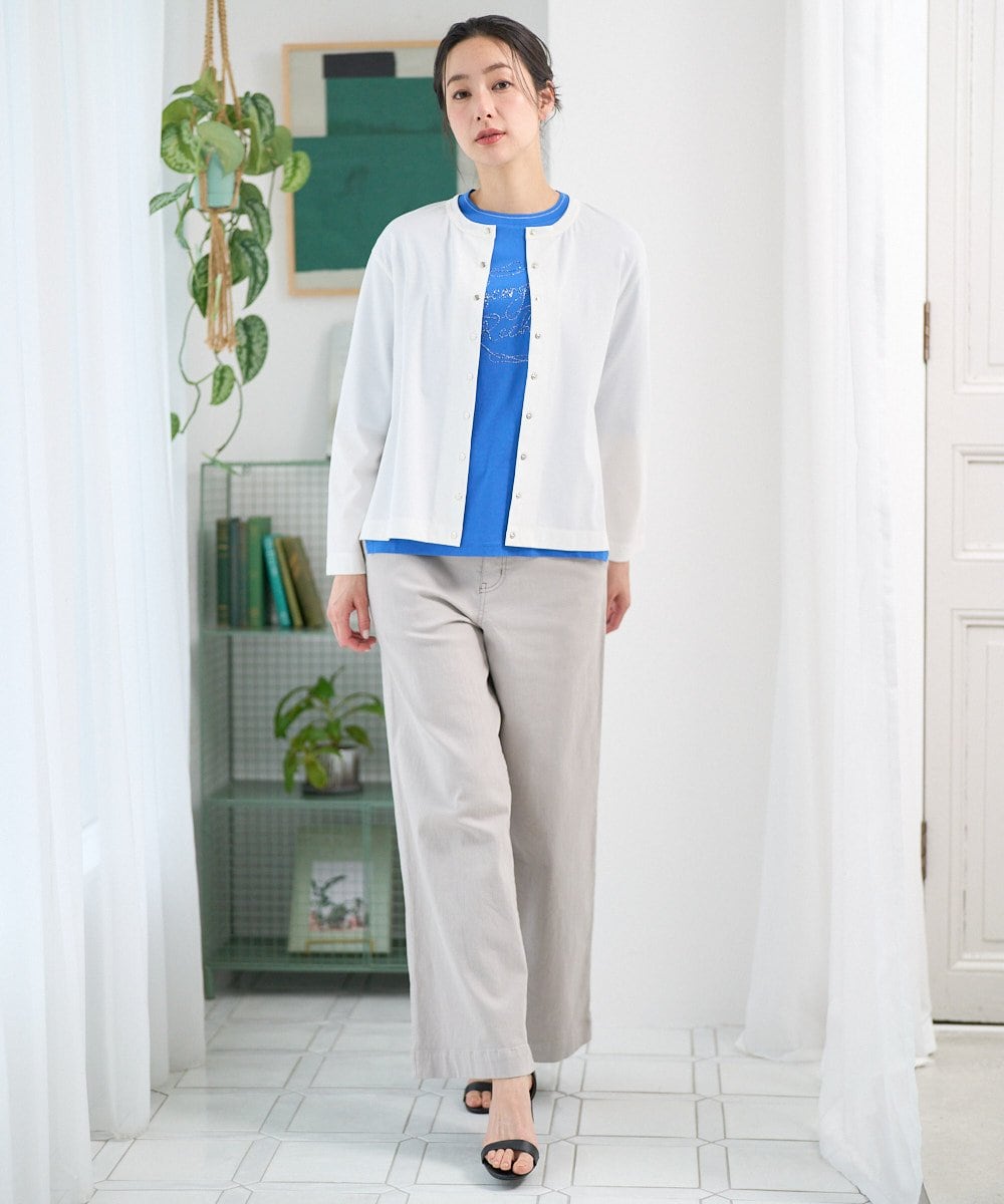 PZLEE01270 GEORGES RECH(ジョルジュ・レッシュ)  [セットアップ対応]ジャージーデニムワイドパンツ ブルー